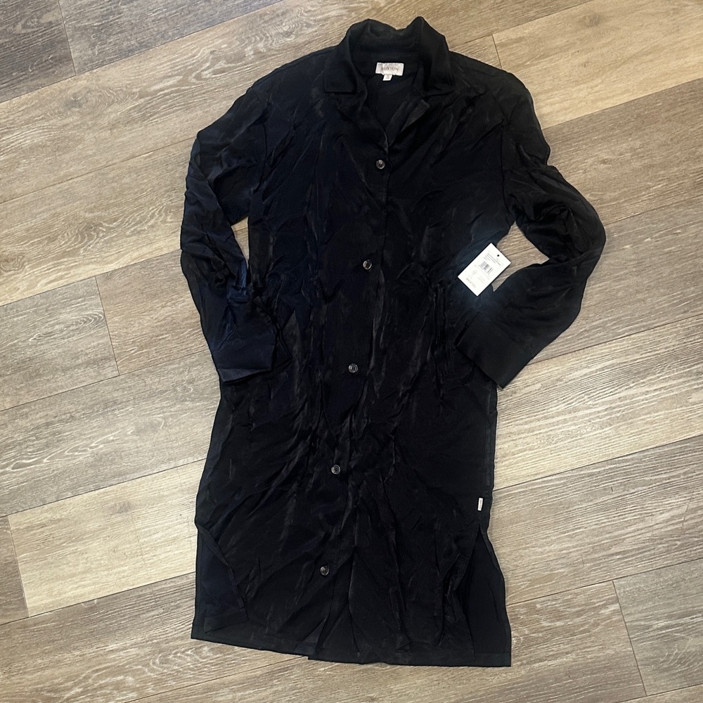 Brixton Black Long-Sleeve Button Shirt Dress